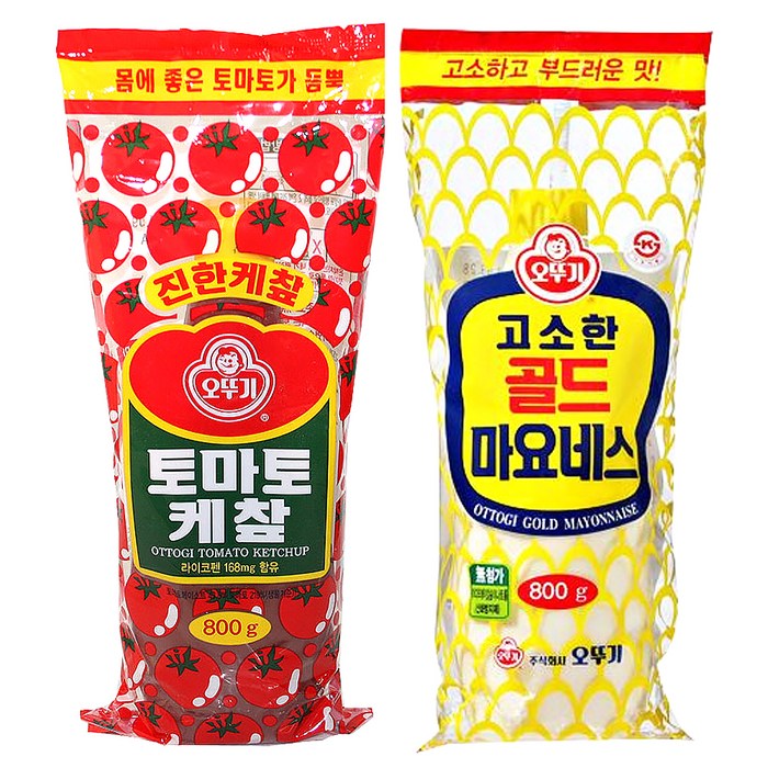 오뚜기 토마토 케찹 800g + 골드 마요네즈 800g, 1세트 대표 이미지 - 케찹 추천