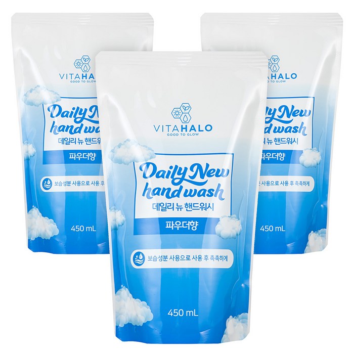 비타할로 데일리뉴 핸드워시 파우더향 리필, 450ml, 3개 대표 이미지 - 비타할로 추천