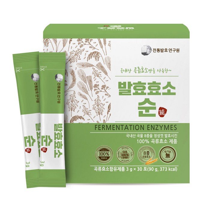 전통발효연구원 발효효소 순, 3g, 30개입 대표 이미지 - 곡물 효소 추천