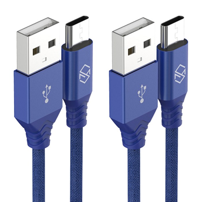신지모루 더치패브릭 USB C타입 고속충전 케이블 1m, 블루, 2개입 대표 이미지 - 신지모루 케이블 추천