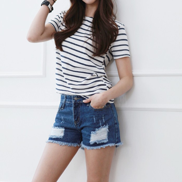 가비진 여성용 헨리 구제 진청 반바지 대표 이미지 - 가비진 반바지 추천