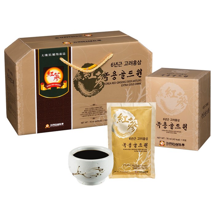 고려인삼유통 6년근 고려홍삼 녹용골드원, 70ml, 30개입 대표 이미지