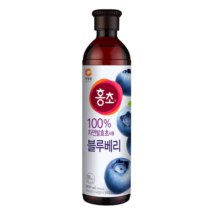 청정원 홍초 100% 자연발효초사용 블루베리, 900ml, 1개 대표 이미지 - 홍초 추천