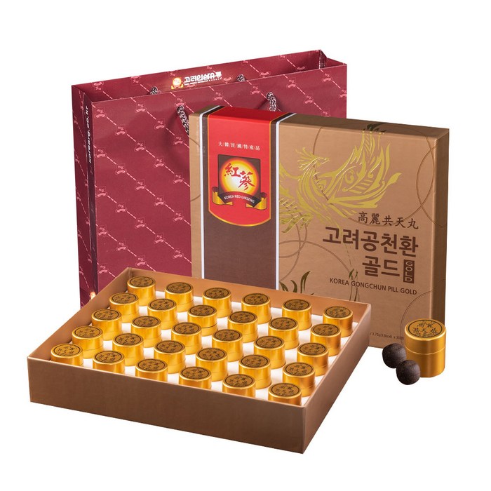 고려인삼유통 고려공천환 골드 30환 + 쇼핑백, 112.5g, 1세트 대표 이미지 - 인삼 선물세트 추천