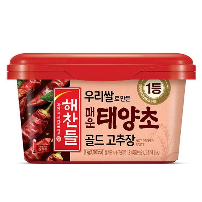 해찬들 매운 태양초 골드 고추장 1kg, 1개 대표 이미지 - 고추장 추천