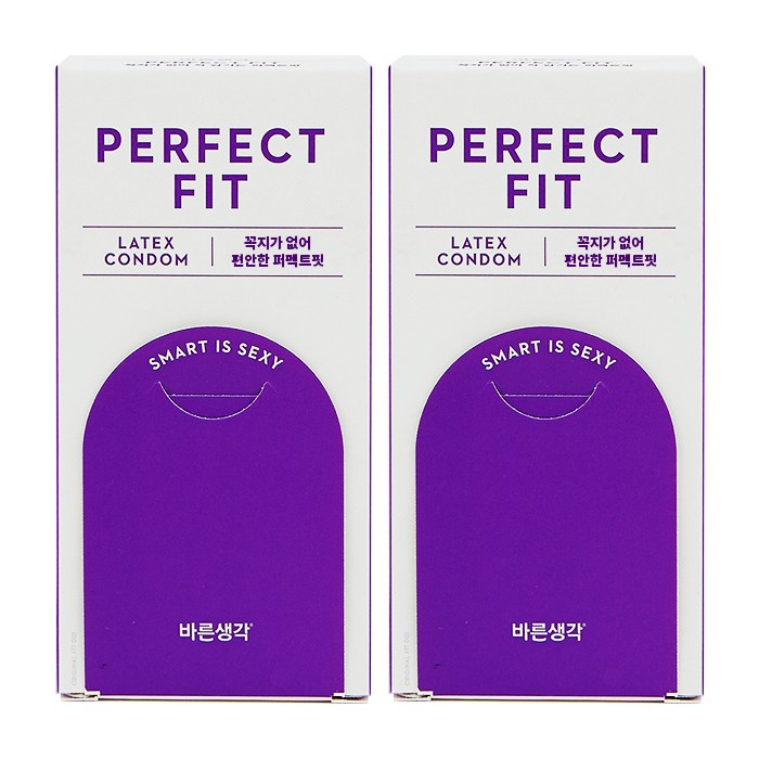 바른생각 퍼펙트에어핏 콘돔, 12개입, 2개 대표 이미지 - 피임기구 추천