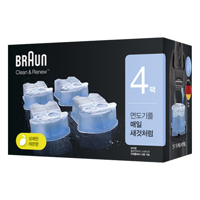 BRAUN 클린 앤 리뉴 면도기 세정액, CCR (4개입) 대표 이미지 - 면도기 세정제 추천