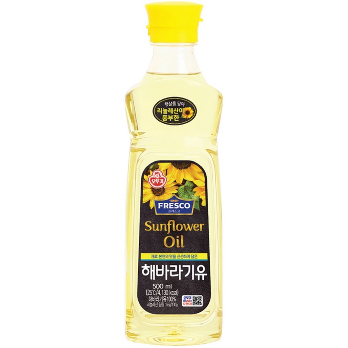 오뚜기 프레스코 해바라기유, 500ml, 1개 대표 이미지 - 튀김유 추천