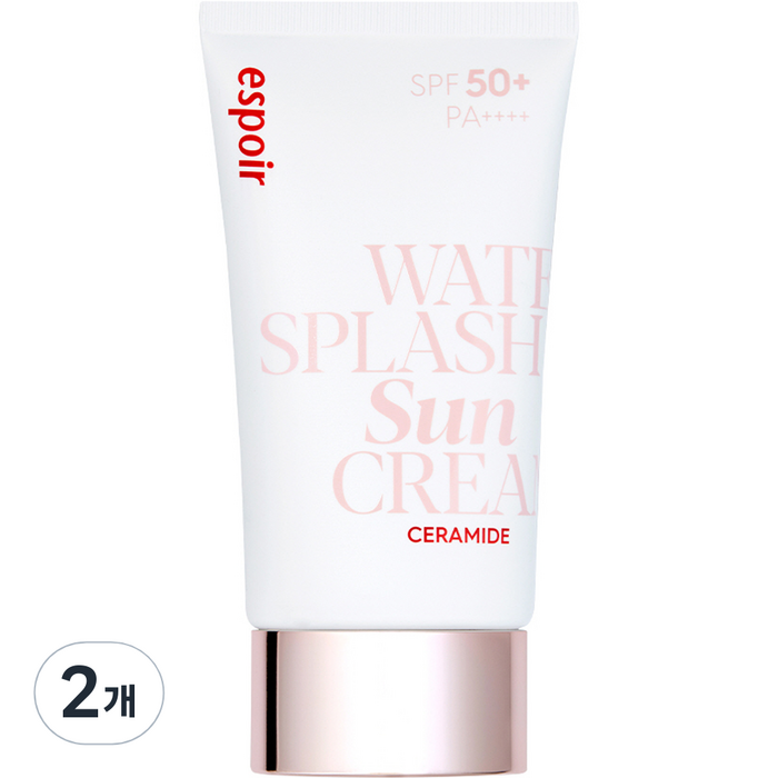 에스쁘아 워터 스플래쉬 세라마이드 선크림 SPF50+ PA++++, 60ml, 2개