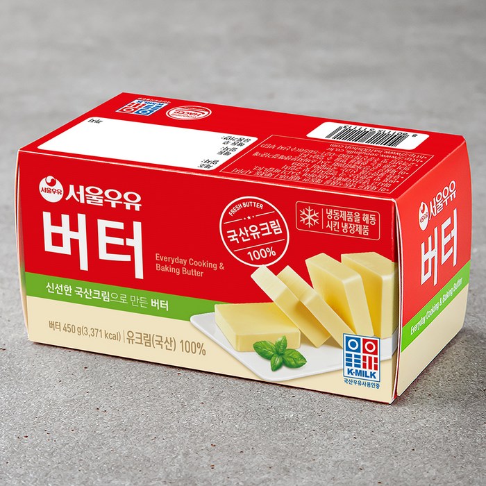 서울우유 버터 무가염, 450g, 1개 대표 이미지 - 스테이크버터 추천