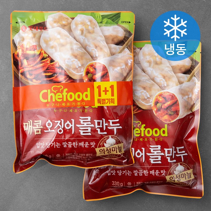쉐푸드 매콤 오징어 롤만두 (냉동), 330g, 2개 대표 이미지 - 매콤한 음식 추천