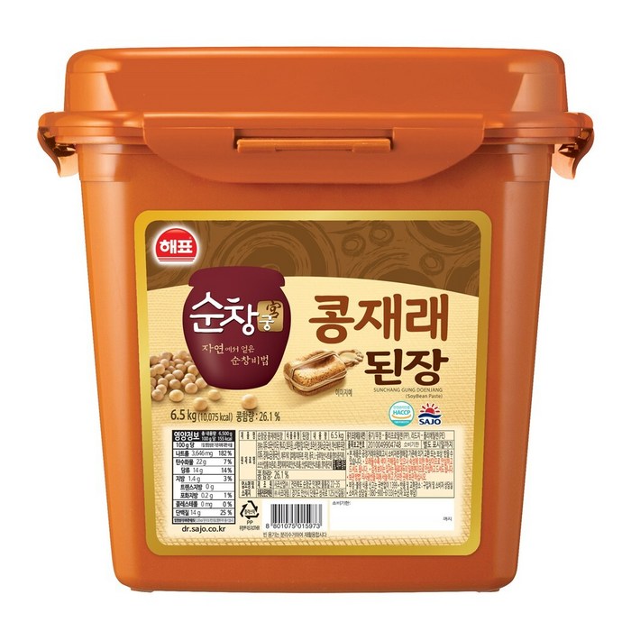 해표 순창궁 콩재래된장, 6.5kg, 1개 대표 이미지 - 집된장 추천