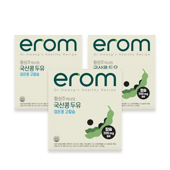 이롬 황성주 국산콩 검은콩 고칼슘 두유, 190ml, 72개 대표 이미지 - 설 선물세트 추천