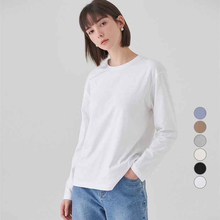 ELLE PARIS 여성 릴렉스핏 긴팔 티셔츠 대표 이미지 - 여자 봄옷 추천