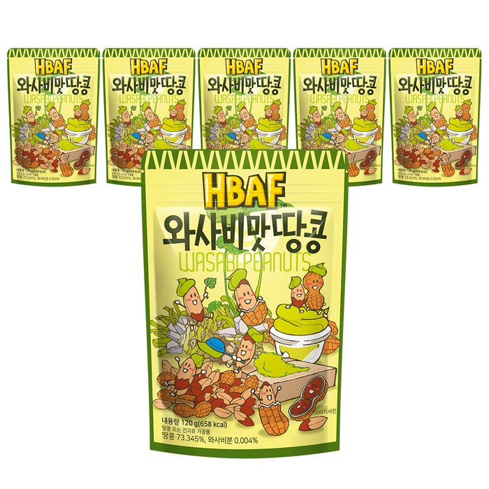 HBAF 와사비맛 땅콩, 120g, 6개 대표 이미지 - 바프 추천