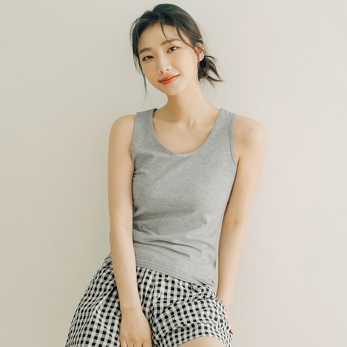 파란 여성용 데일리 면 스판 나시 3p 대표 이미지 - 여자 이너 추천