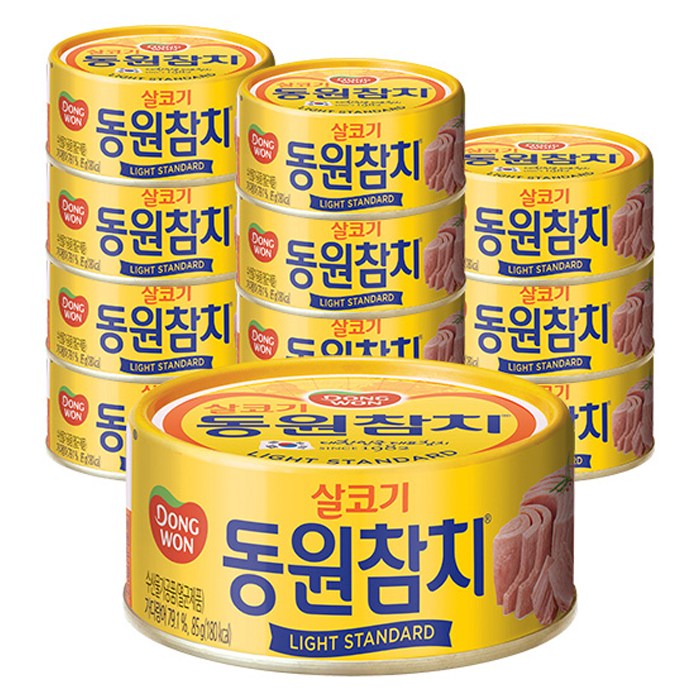 동원 라이트 스탠다드 참치, 85g, 12개 대표 이미지 - 저탄고지 식품 추천