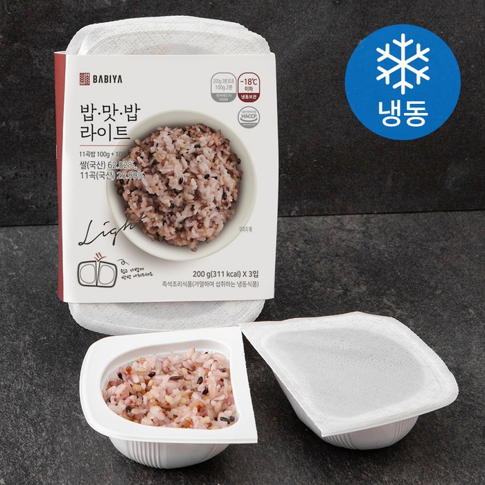 밥이야 0.5공기 밥맛밥라이트11곡밥 (냉동), 200g, 3개 대표 이미지 - 즉석밥 작은 사이즈 추천