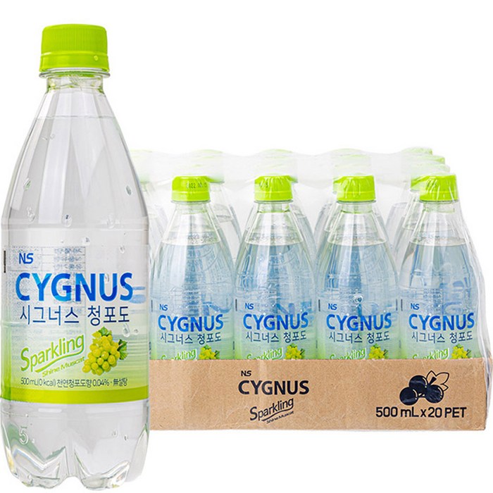 시그너스 스파클링 청포도 샤인머스켓, 500ml, 20개 대표 이미지 - 샤인머스캣 음료 추천