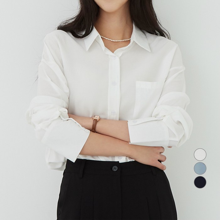 캐럿 여성용 오버핏 실키 셔츠 블라우스 대표 이미지 - 오버핏 셔츠 추천