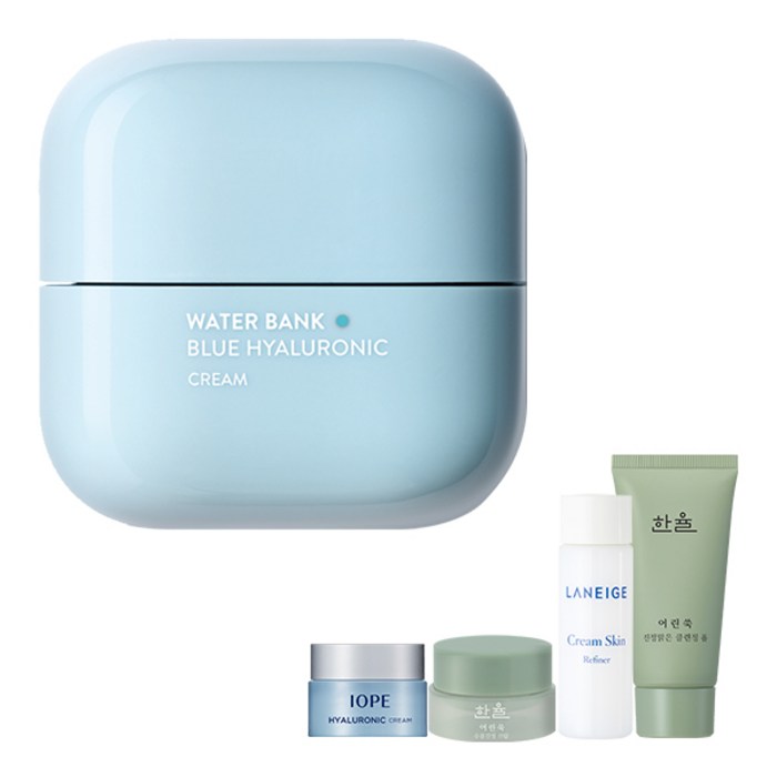라네즈 워터뱅크 블루 히알루로닉 크림 지복합용 50ml + 아모레퍼시픽 4종 세트, 1세트 대표 이미지 - 라네즈 크림스킨 추천