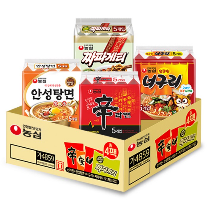 농심 신라면 안성탕면 너구리 봉지라면 종합 멀티팩