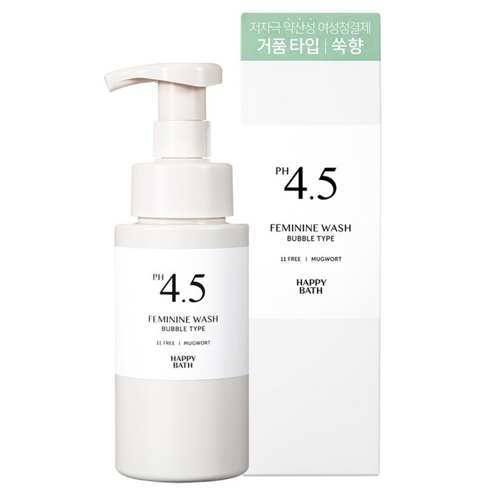 해피바스 PH4.5 약산성 쑥 버블 여성청결제, 250g, 1개