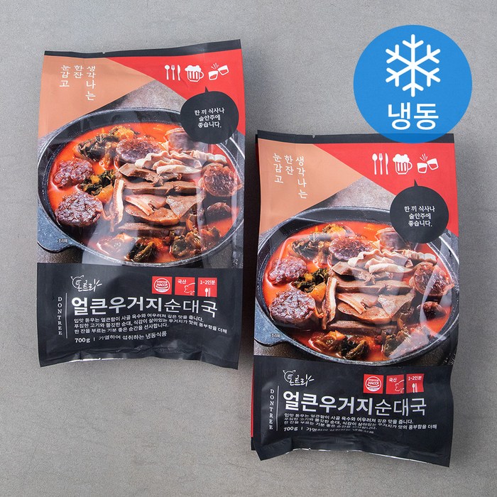 돈트리 얼큰우거지순대국 (냉동), 700g, 2개 대표 이미지 - 순대국 추천