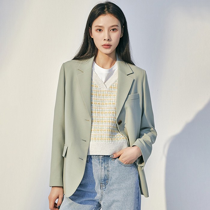 미쏘 여성용 W테일러드 일자핏 싱글 자켓 대표 이미지 - 싱글 자켓 추천