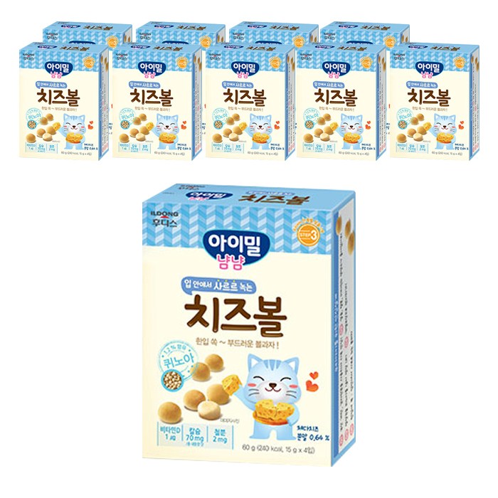 일동후디스 아이밀냠냠 치즈볼 60g, 치즈, 10박스 대표 이미지 - 치즈볼 추천