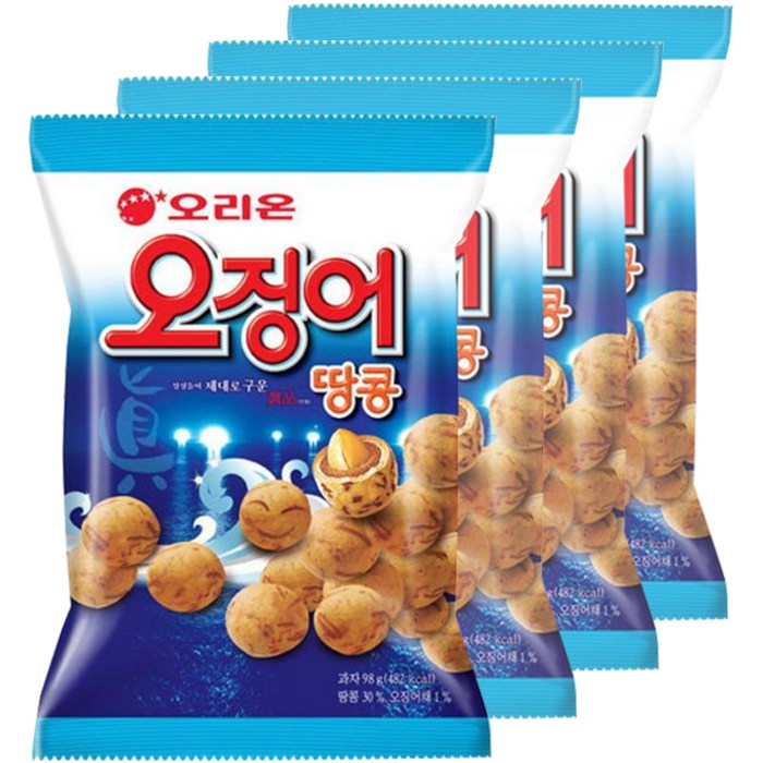 오리온_오징어땅콩_98G*4, 98g, 4개 대표 이미지 - 과자 도매 추천