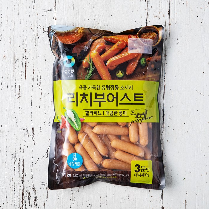 청정원 리치부어스트 할라피뇨 소시지, 1kg, 1개 대표 이미지 - 부어스트 소시지 추천