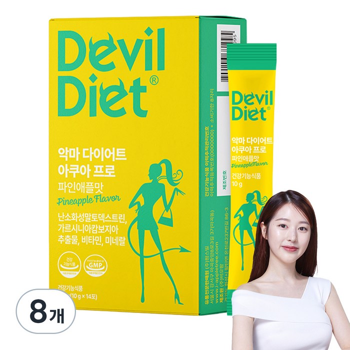 악마 다이어트 아쿠아 프로 파인애플맛 가르시니아 14p, 8개, 140g 대표 이미지 - 다이어트 음료 추천