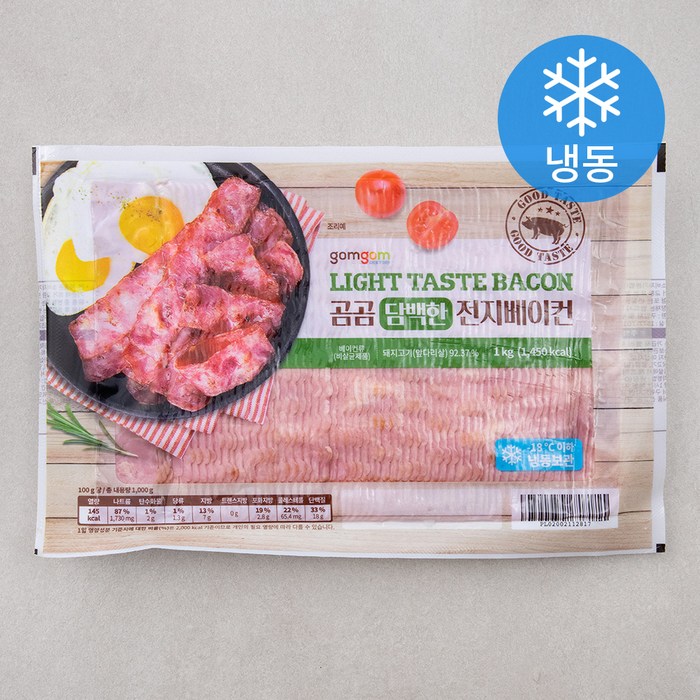 곰곰 담백한 전지베이컨, 1kg, 1개 대표 이미지 - 고기 반찬 추천