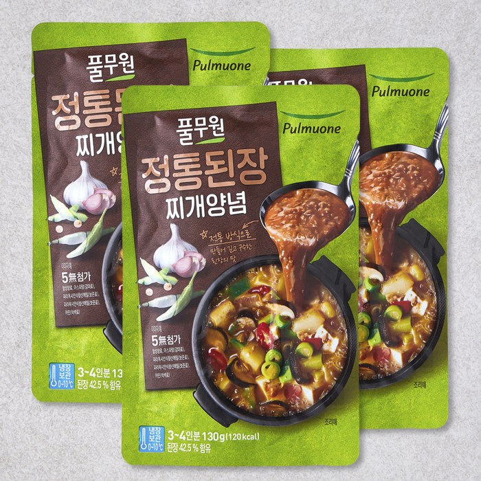 풀무원 정통 된장찌개양념, 130g, 4입 대표 이미지 - 고기집 된장찌개 추천