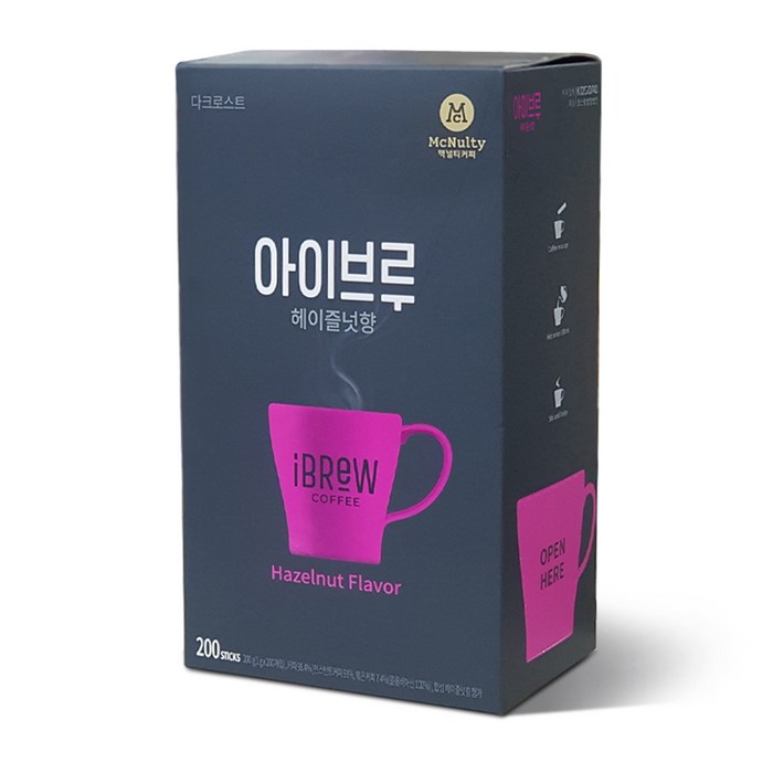 맥널티 iBrew 미니 헤이즐넛향 원두커피믹스, 1g, 200개 대표 이미지 - 헤이즐넛 커피 추천