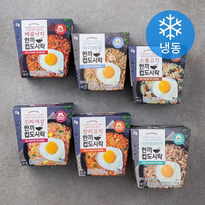 한끼 컵도시락 해물 300g x 6종 (냉동), 1세트 대표 이미지 - 직장인 도시락 추천