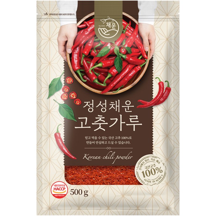 채운영농조합 국산 고춧가루 고운굵기 보통매운맛, 500g, 1개 대표 이미지 - 고추 빱니다 추천