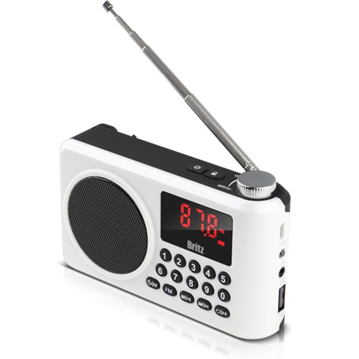 브리츠 휴대용 FM라디오 블루투스 스피커 BZ-LV990, 화이트 대표 이미지 - 캠핑 스피커 추천