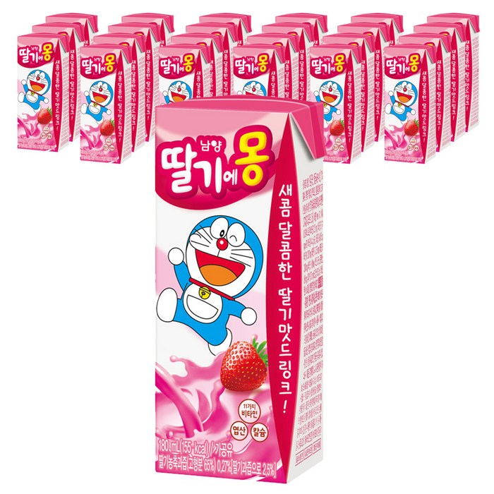 남양유업 딸기에몽, 180ml, 24개 대표 이미지 - 딸기맛 음료 추천