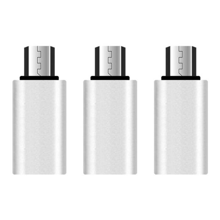 칼론 USB TYPE C to micro 5pin 변환젠더 ET-C5P 3개, 실버, 3개입 대표 이미지 - C to 라이트닝 젠더 추천