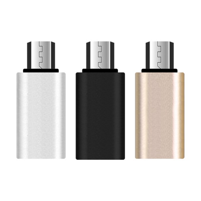 칼론 USB TYPE C to micro 5pin 변환젠더 블랙 + 실버 + 골드 ET-C5P, 블랙+실버+골드, 1세트 대표 이미지 - C to 라이트닝 젠더 추천