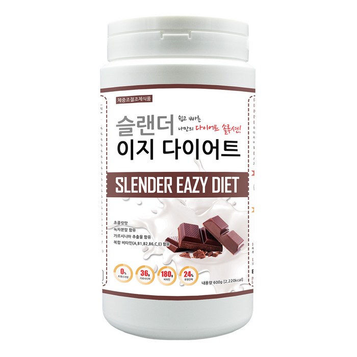 프로틴샵 슬랜더 이지 다이어트 초콜릿 단백질쉐이크, 600g, 1개 대표 이미지 - 이지프로틴 추천