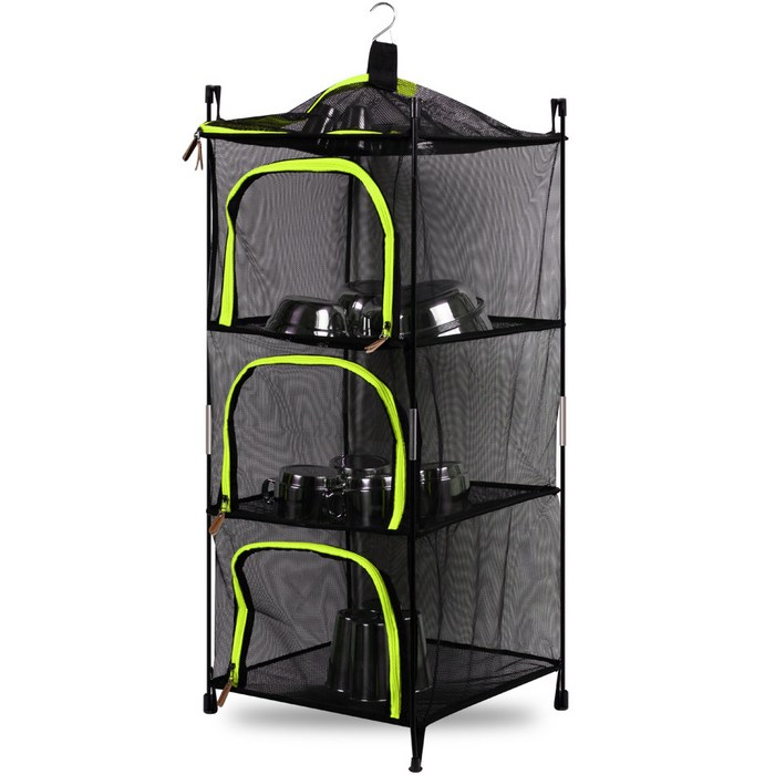 노마드캠핑 캐비넷 사각 식기건조망 + 전용파우치 + 폴대, 라임, 1세트 대표 이미지 - 건조망 추천