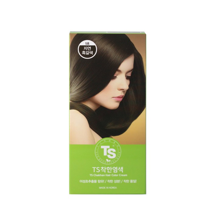 TS 착한염색, 5호 자연흑갈색, 1개 대표 이미지 - 새치 염색 추천