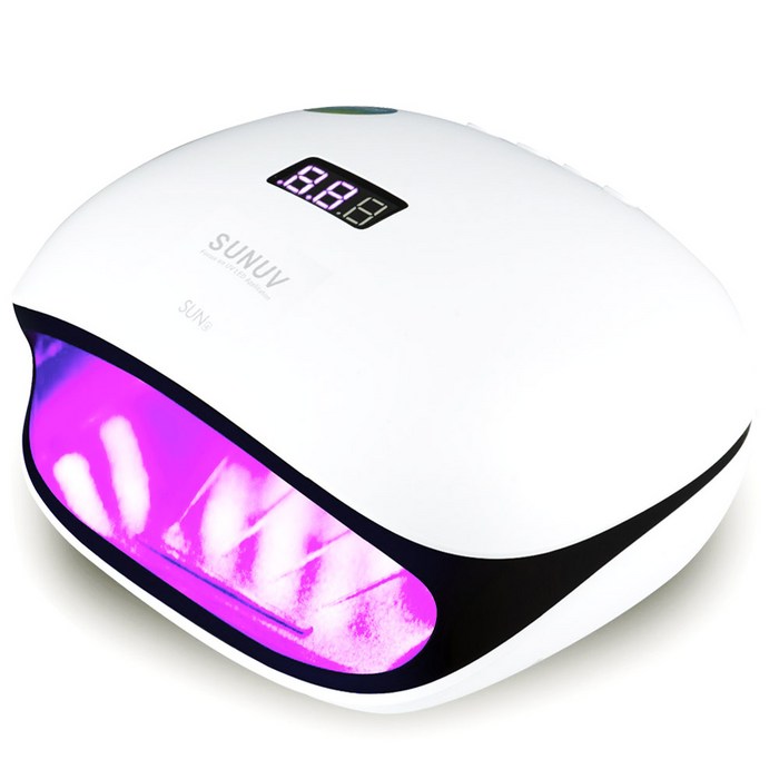 유키 썬 UV & LED 48와트 젤네일램프 하단패드 분리형, 화이트 + 블랙, 1개 대표 이미지 - 젤 램프 추천