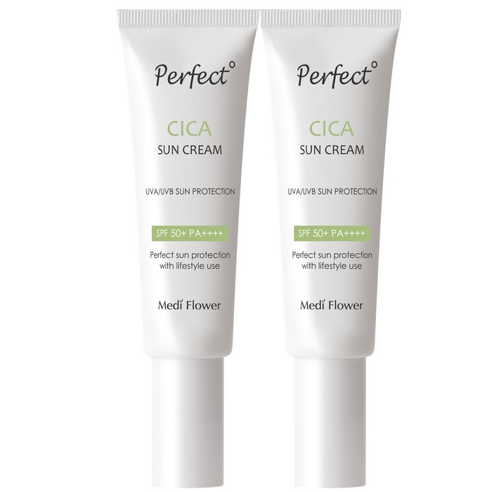 메디플라워 퍼펙트 시카 선크림 SPF50+ PA++++, 50ml, 2개입 대표 이미지 - 순한 선크림 추천