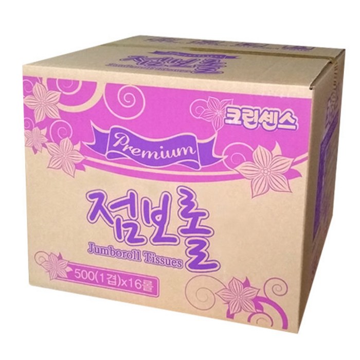 크린센스 엠보싱 1겹 점보롤 (375m), 16개입, 1개 대표 이미지 - 점보롤 화장지 추천