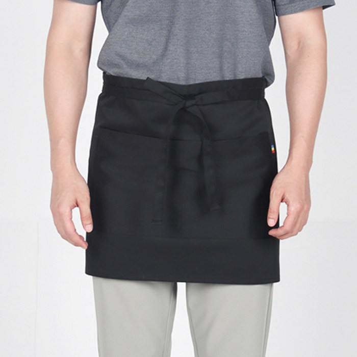 팀쿡 허리형 반 앞치마 TDA-301 110 x 41 cm, 블랙, 1개 대표 이미지 - 바리스타 앞치마 추천