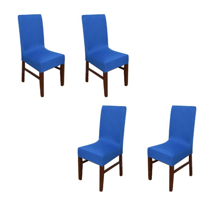 아리코 식탁 의자 커버 4p, 블루